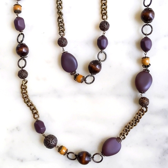 NWOT. The Limited Multiple Shapes/Colors/Materials Chained Necklace. - Picture 4 of 5